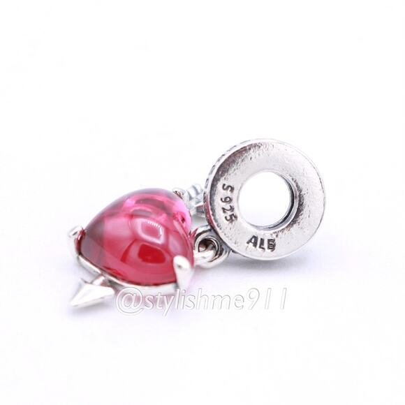 Authentic Pandora Red Heart and Arrow Murano Glass Dangle - 793085C01 - Picture 8 of 10
